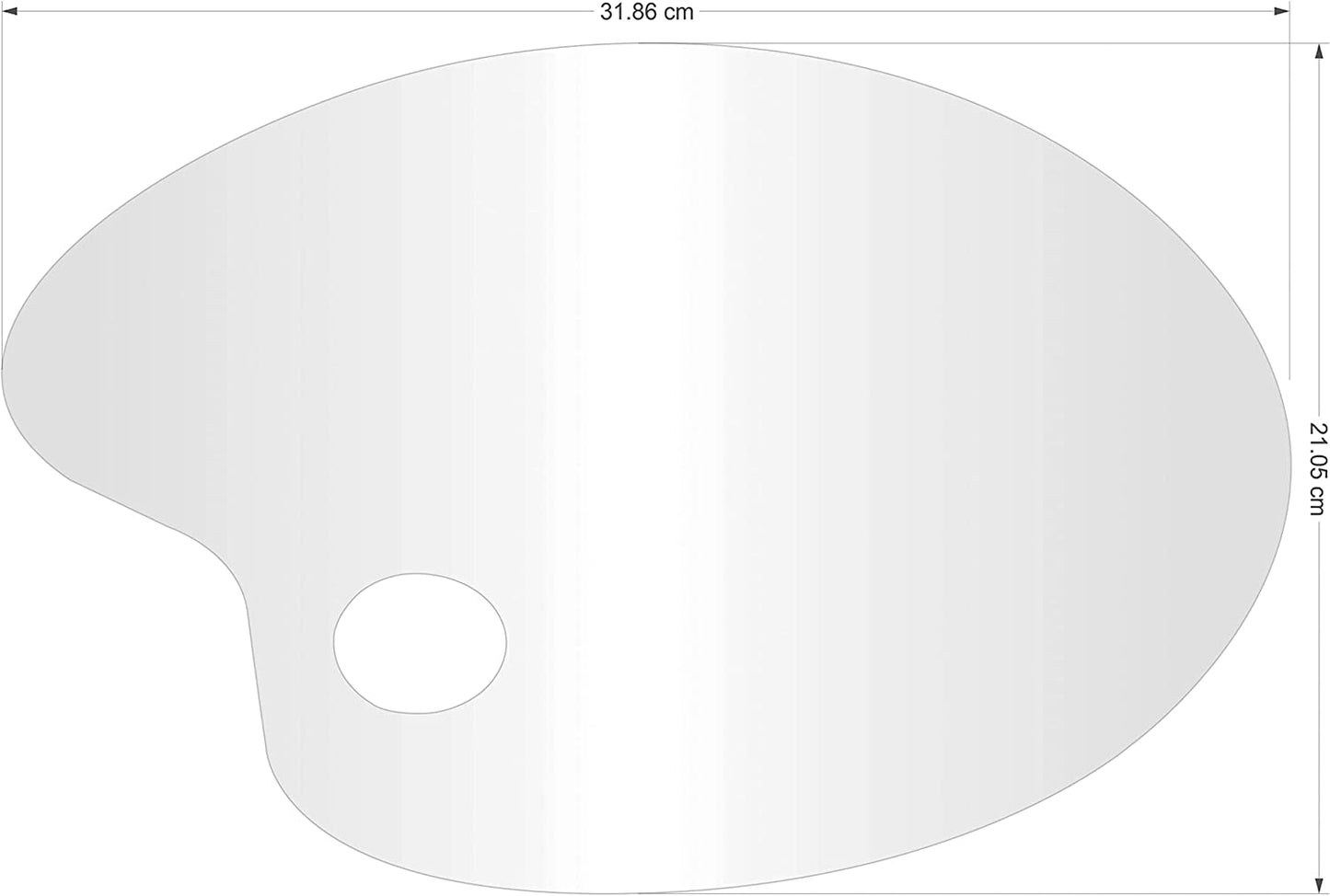 Acrylic Paint Palettes Oval Shaped Non stick Oil and water Transparent Clear Acrylic Artist Paint Plate with thumb hole Washable and Reusable paint palett kids drawing tools 2 shapes Pack 8.2''X12.5''