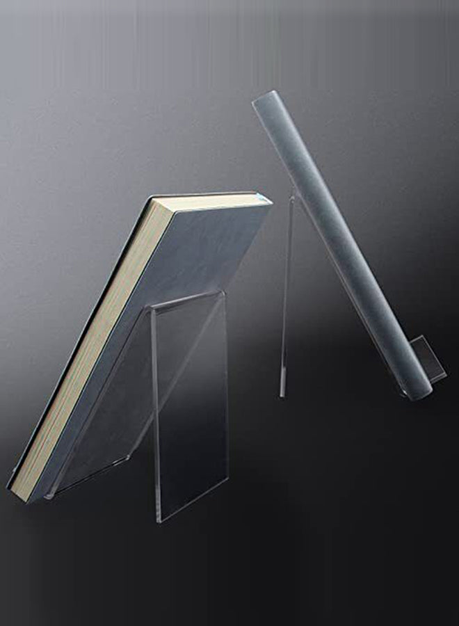 AMIAZI™ Acrylic Book Stands Easels Transparent Clear acrylic Display Easel for books Display on table top Name Plate holder welcome card birthday cards wishing card stand Multi Purpose Easel Stands